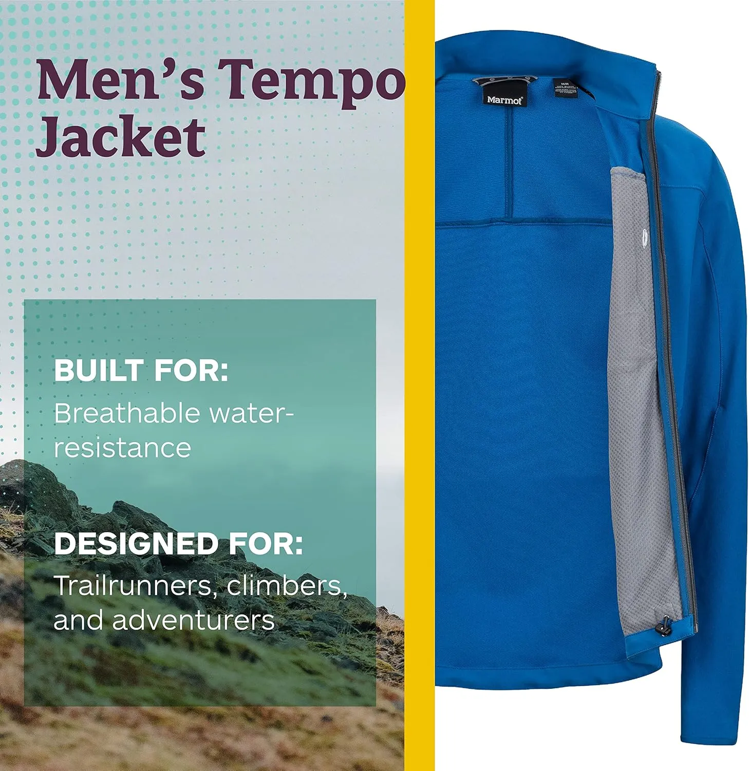 Marmot Men's Tempo Jacket - Breathable, Water-Resistant Softshell