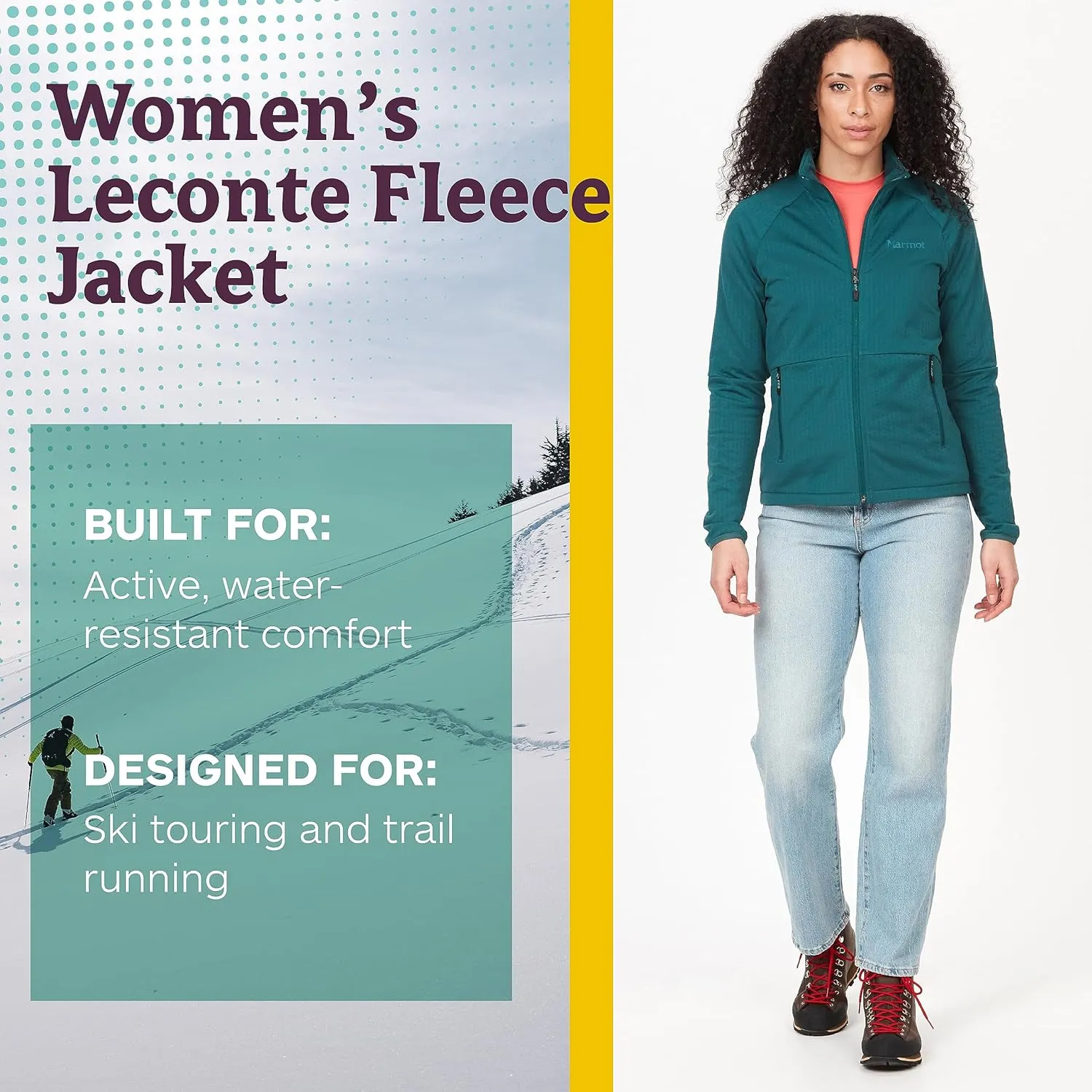 MARMOT Women's Leconte Fleece Jacket - Lightweight, Breathable, Technical Grid Fleeced Layer