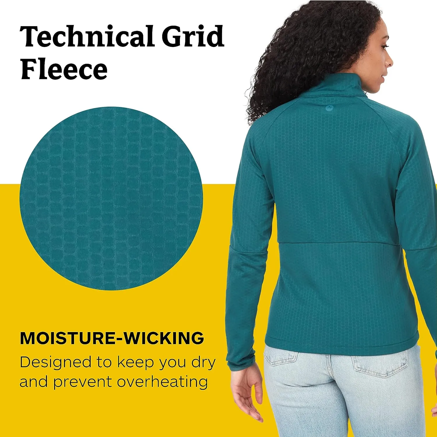 MARMOT Women's Leconte Fleece Jacket - Lightweight, Breathable, Technical Grid Fleeced Layer