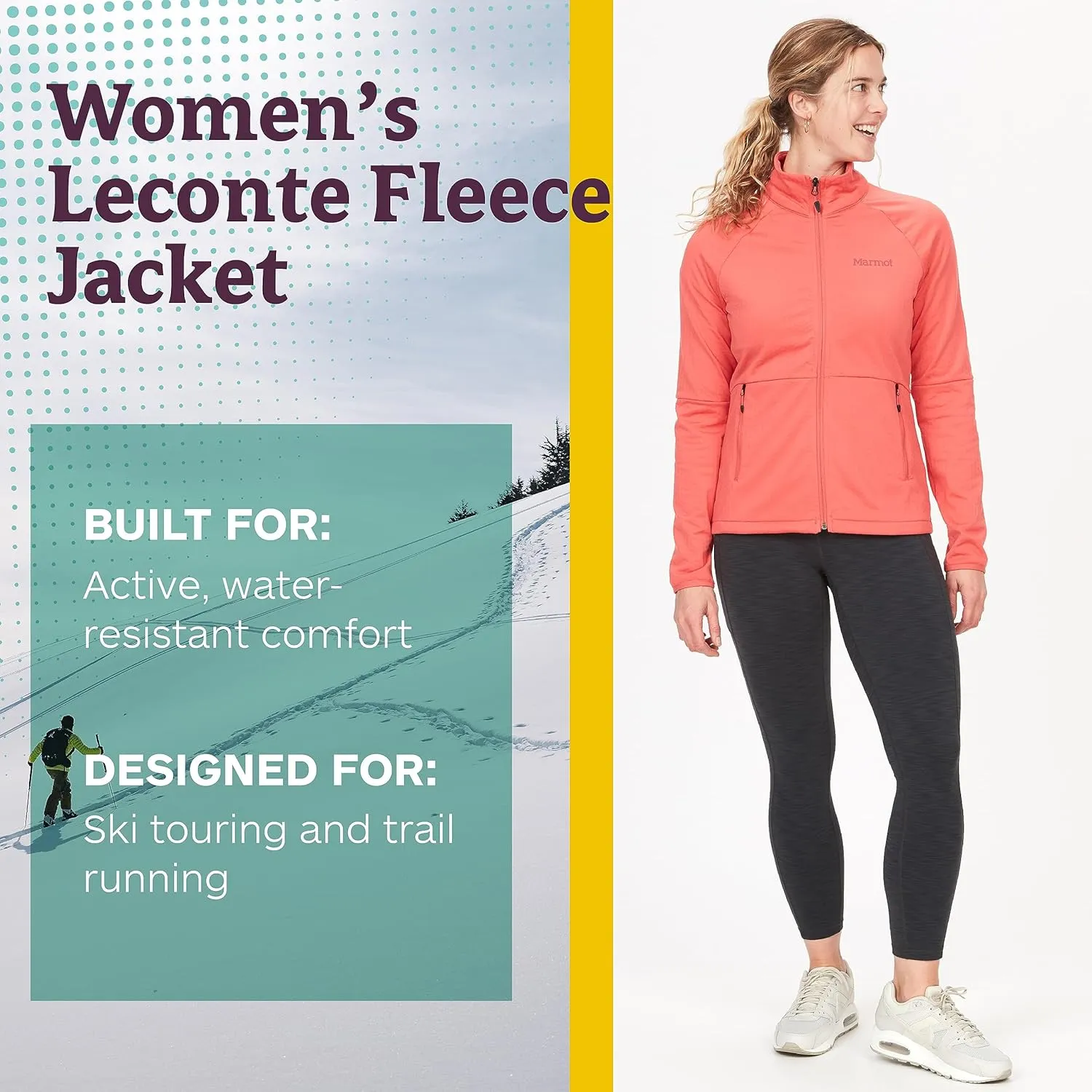 MARMOT Women's Leconte Fleece Jacket - Lightweight, Breathable, Technical Grid Fleeced Layer