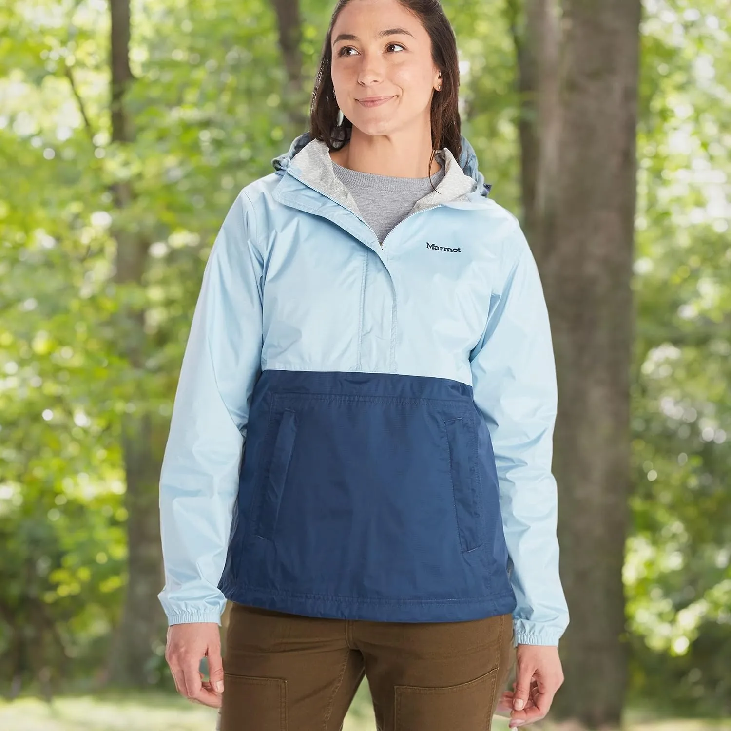 MARMOT Women's Precip Eco Waterproof Anorak Rain Jacket - Breathable, Lightweight, Packable Pullover Raincoat