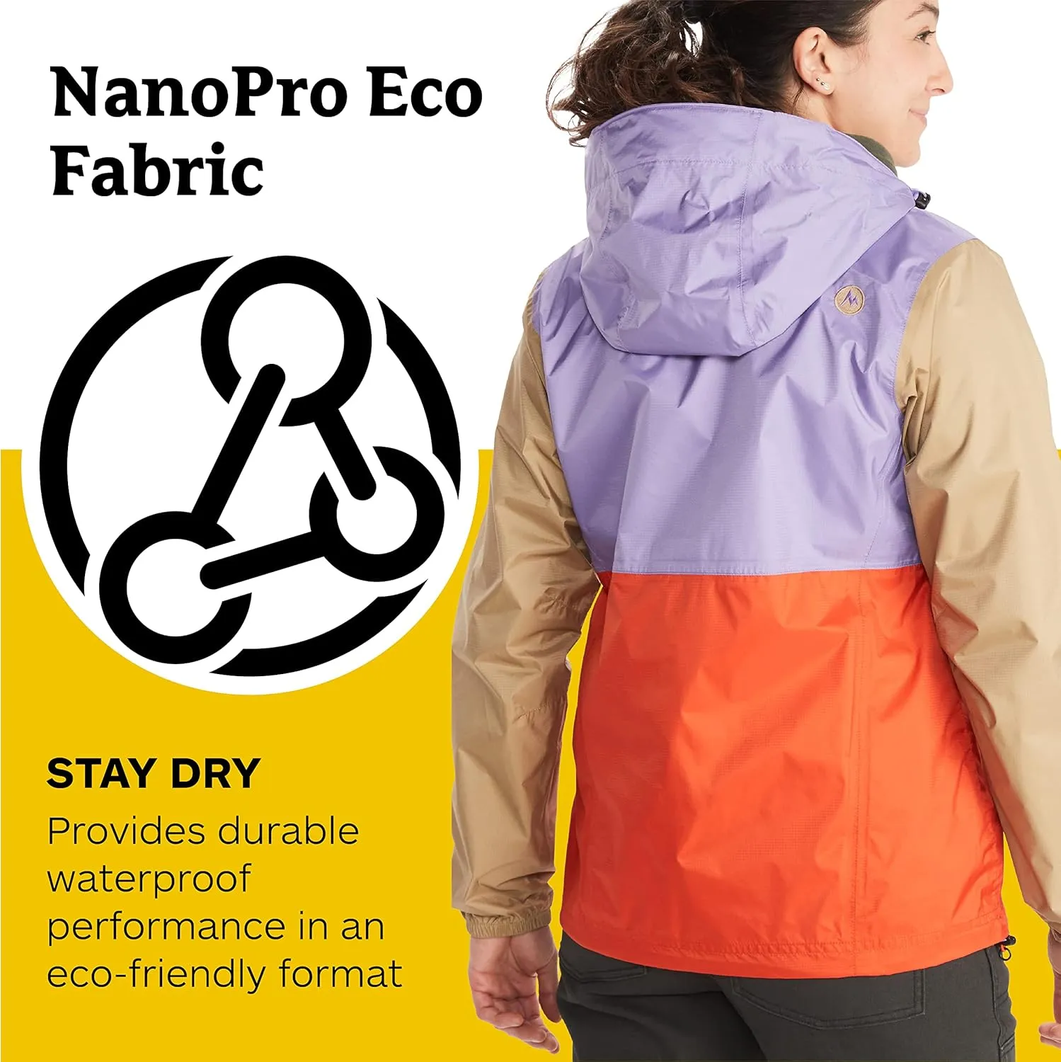 MARMOT Women's Precip Eco Waterproof Anorak Rain Jacket - Breathable, Lightweight, Packable Pullover Raincoat