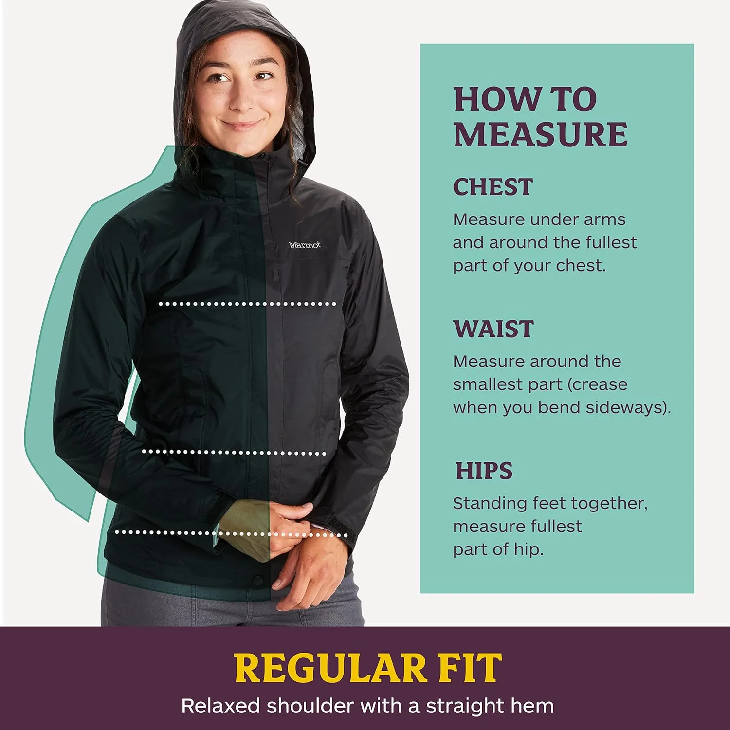 MARMOT Women's Precip Eco Waterproof Anorak Rain Jacket - Breathable, Lightweight, Packable Pullover Raincoat