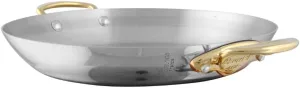 Mauviel M'Cook B Stainless Steel Round Pan With Brass Handles, 4.7-in, Made In France
