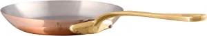 Mauviel M'Heritage 200 B 2mm Polished Copper & Stainless Steel Frying Pan With Brass Handles, 7.9-in, Made In France