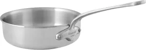 Mauviel M'Urban 3 Tri-Ply Brushed Stainless Steel Saute Pan With Cast Stainless Steel Handles, 3.2-qt, Made In France