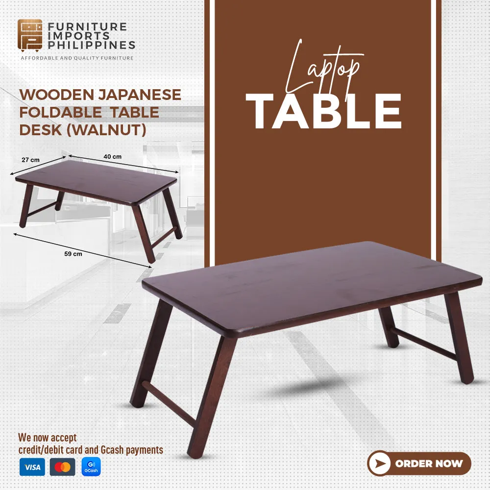 Maya Foldable Wooden Laptop Table – Rubber Wood, Adjustable Bed Table for Work & Breakfast, Durable & Compact