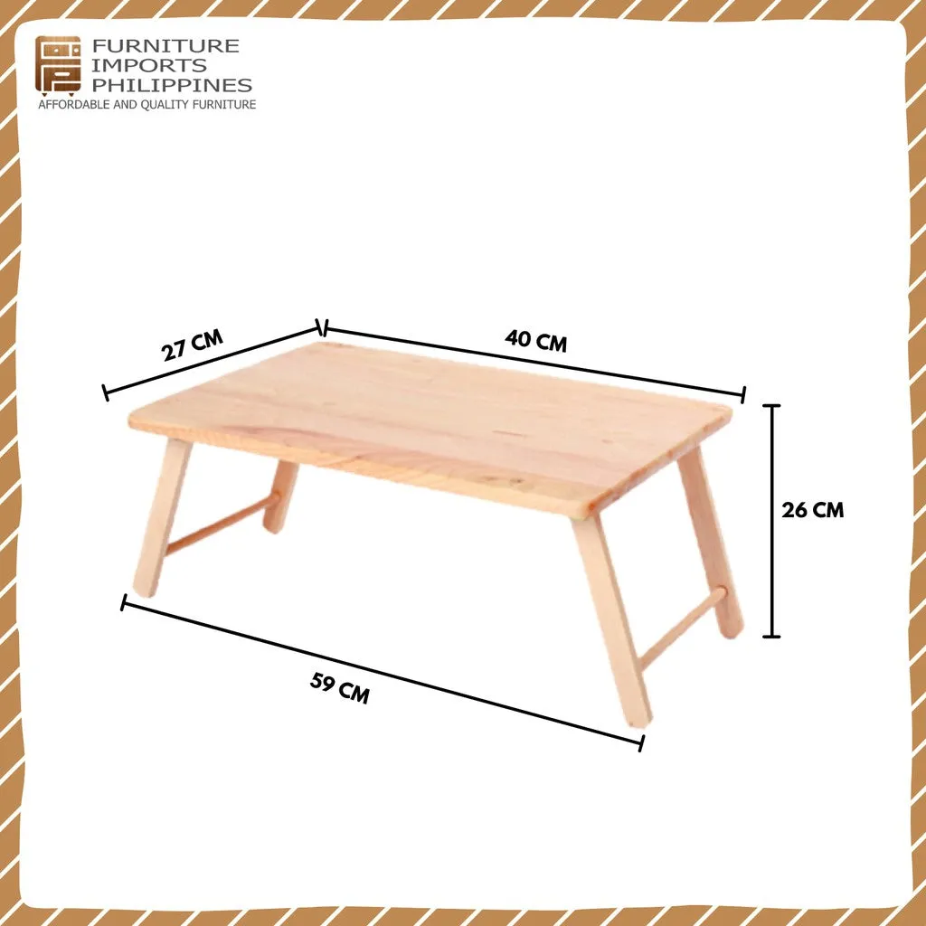 Maya Foldable Wooden Laptop Table – Rubber Wood, Adjustable Bed Table for Work & Breakfast, Durable & Compact