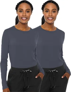 Med Couture Women's Underscrub Top Long Sleeve Performance Knit Tee, 360° Stretch, Lightweight & Ultra Soft Fabric - MC8499