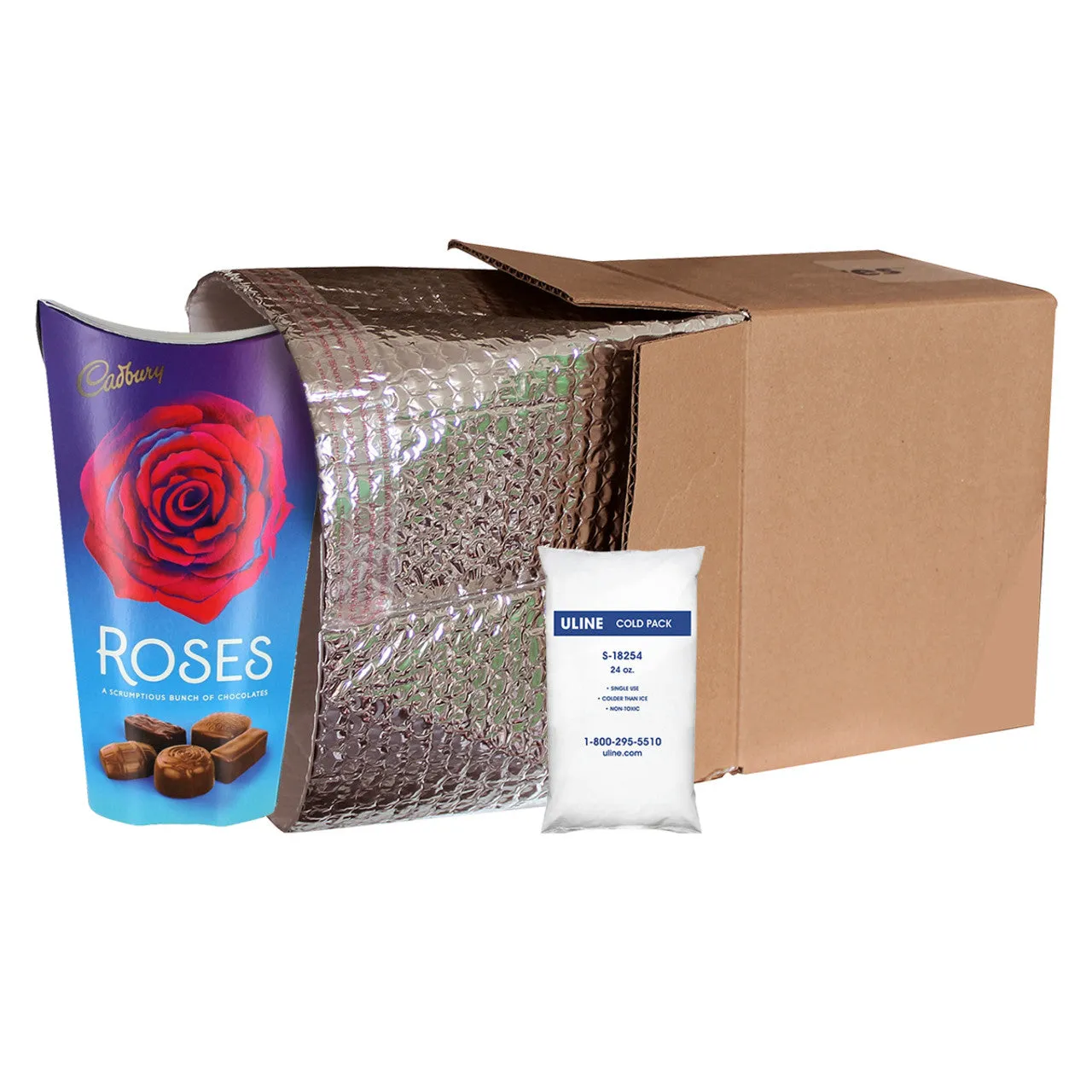 Medium Insulated Shipping Liner With Cold Gel Pack - 12" x 12" x 12" - For Candy Boxes & Gift Baskets