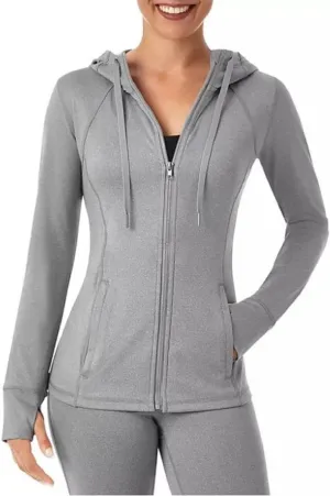 Member's Mark Women's Everyday Hooded Active Coat, Heather Grey Charcoal, XX-Large