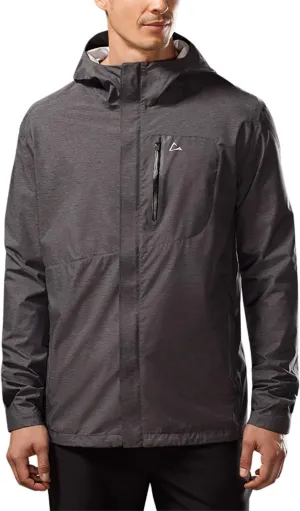 Mens Black Waterproof & Breathable Rain Jacket (XX-Large, Black)