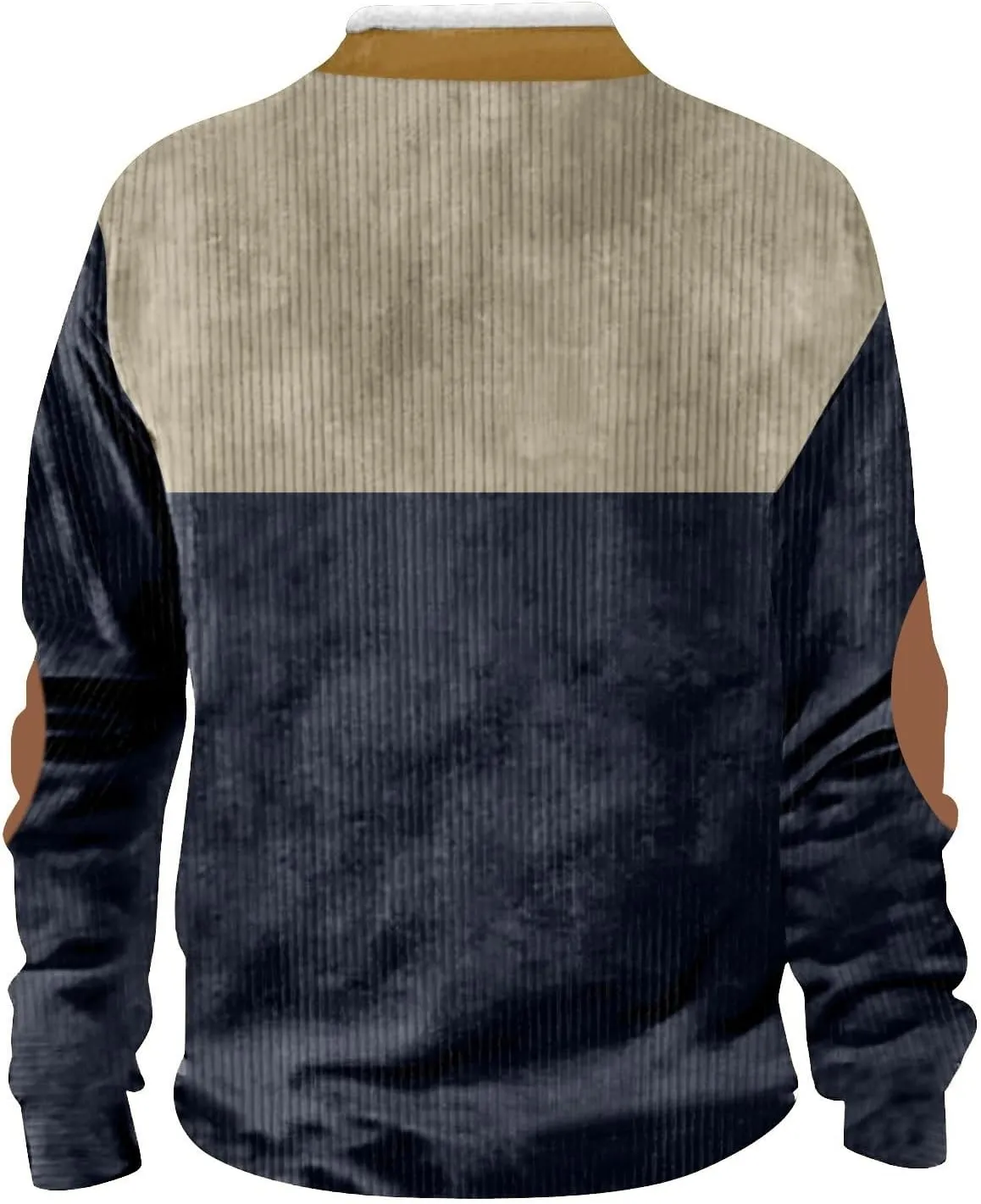 Mens Corduroy Sweatshirt Country Sweatshirts Thermal Warm Sweater Casual Loose Lapel Collar Fit Casual Jacket Coats