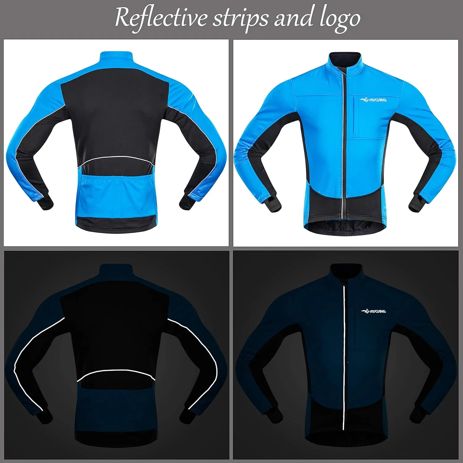 Men's Cycling Jacket Windproof and Water-Resistant Coat Winter Thermal Breathable Bike Windbreaker