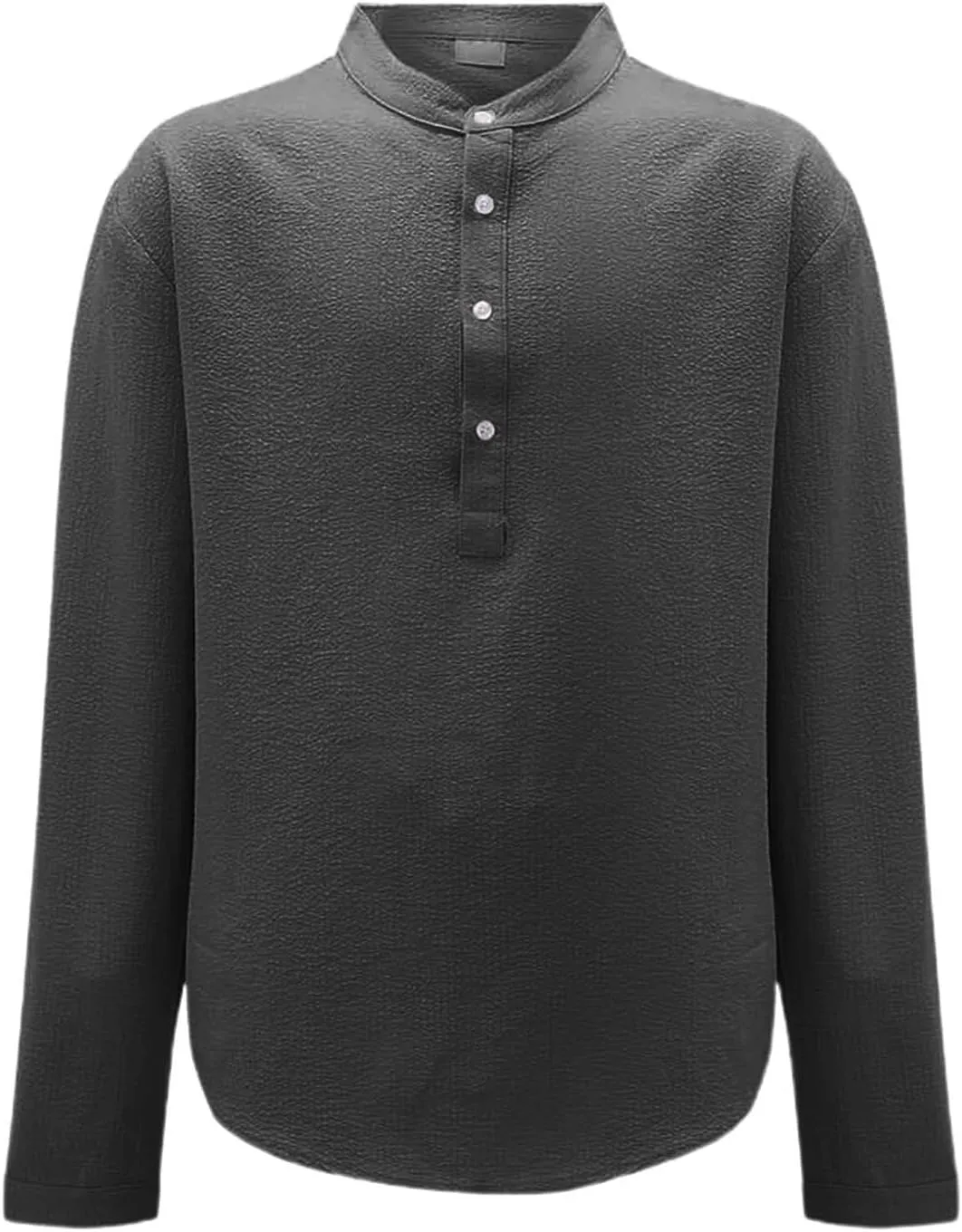 Men's Henley Shirt Tops Crew Neck Button Pleated Long Sleeve Casual Tshirt Breathable Loose Fall Fashion 2024 Outfits