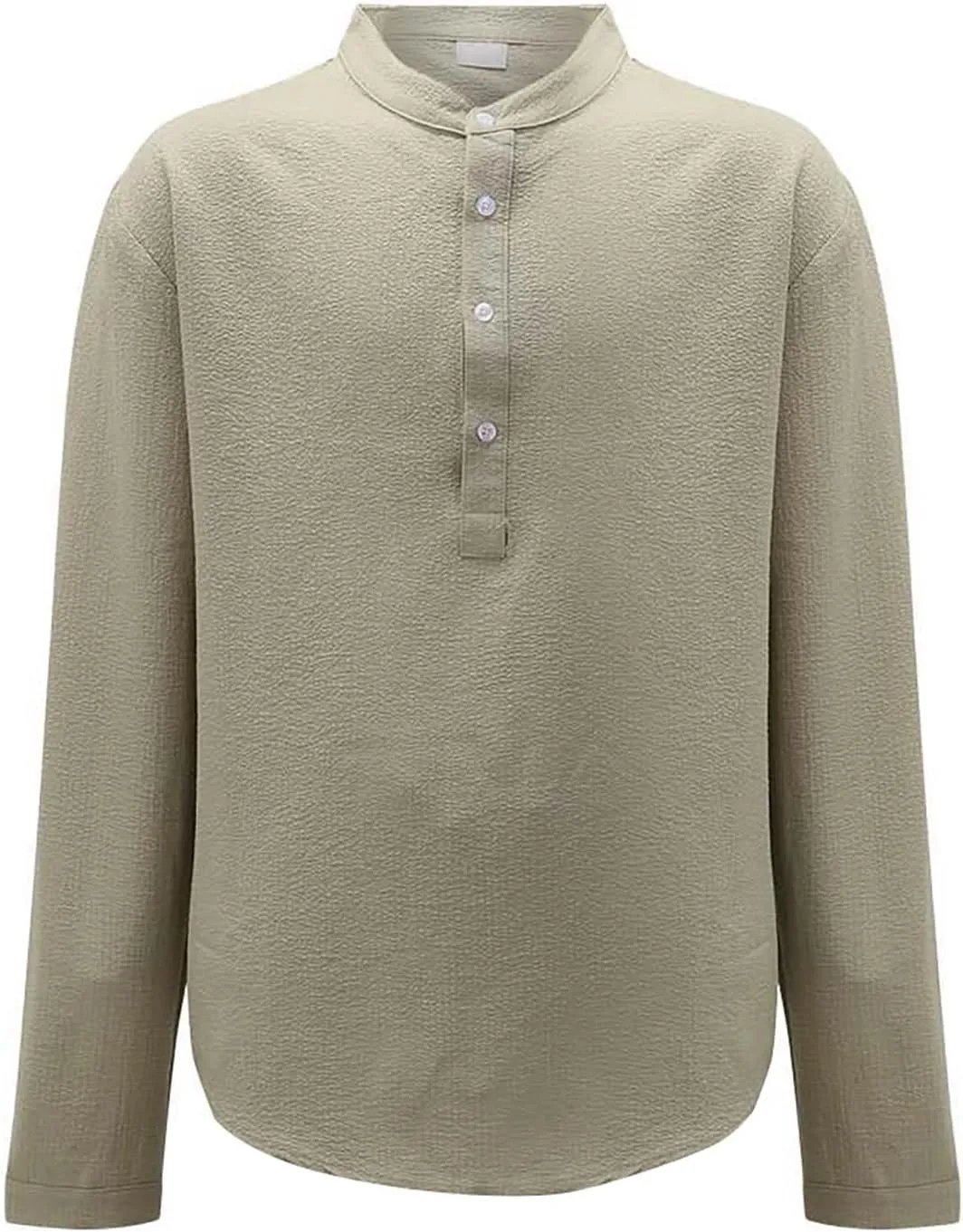 Men's Henley Shirt Tops Crew Neck Button Pleated Long Sleeve Casual Tshirt Breathable Loose Fall Fashion 2024 Outfits