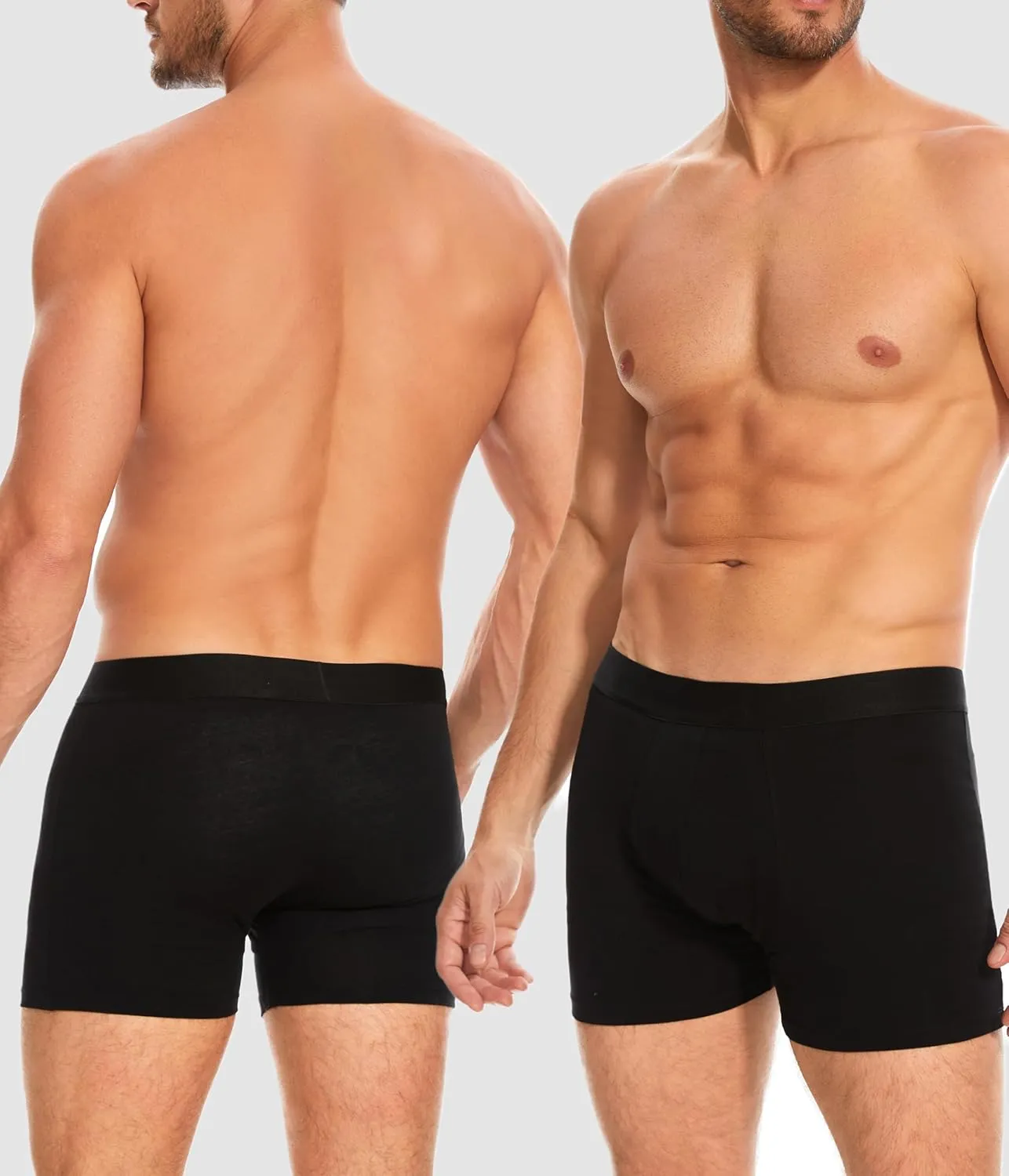 Men's Incontinence Underwear, Leak Proof Washable Reusable Cotton Boxer Brief, Heavy Flow Bladder Leak 3 Pack (Black, Large)