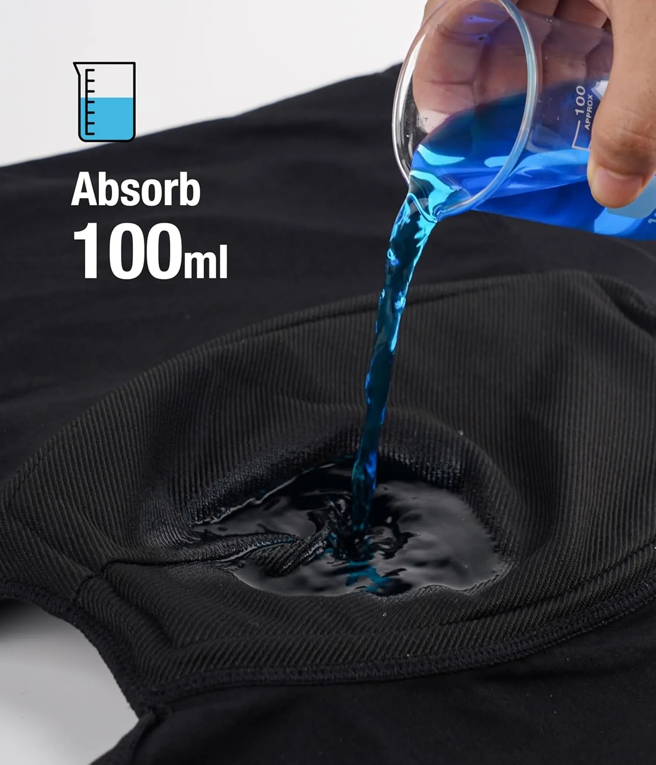 Men's Incontinence Underwear, Leak Proof Washable Reusable Cotton Boxer Brief, Heavy Flow Bladder Leak 3 Pack (Black, Large)