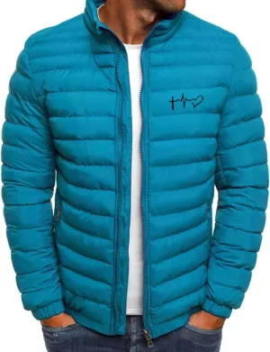Mens Jackets Packable Stand Collar Puffer Waterproof Jacket for Men Lightweight Outdoor Travel Coat Casual Trendy