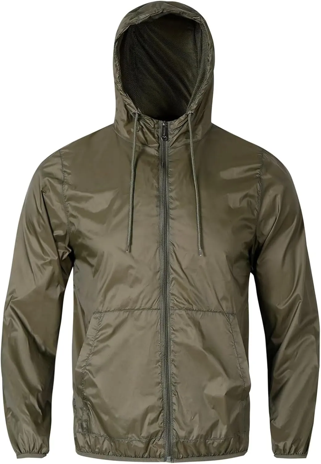 Mens Lightweight Running Jacket Waterproof Cycling Jackets Packable Uv Sun Protection Windbreaker with Hood