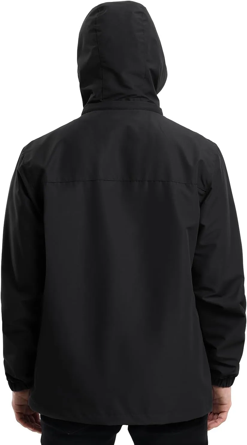 Men's Rain Jacket Waterproof Breathable Outdoor Jacket,Lightweight Leisure raincoat,Windbreaker with Hood raincoat