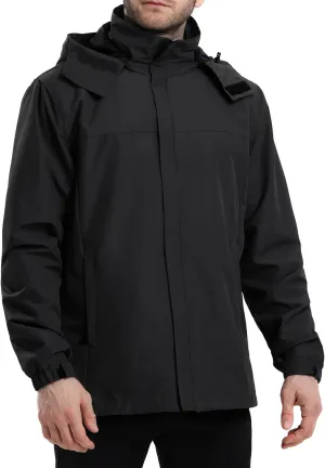 Men's Rain Jacket Waterproof Breathable Outdoor Jacket,Lightweight Leisure raincoat,Windbreaker with Hood raincoat