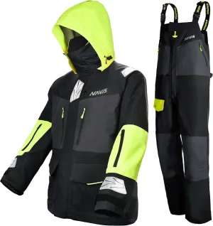 Men's Sailing Jacket & Bib Pants - Ocean PRO 3-Layer Shell, Waterproof, Breathable, Durable Combo Set