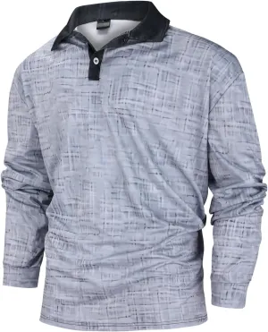 Men's Shirts Fashion Button Lapel Long Sleeved Shirt Waffle Textured Collared Sweater Mens Clothes Men's Long Sleeve