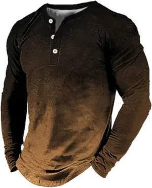 Men's Shirts Fashion Button Lapel Long Sleeved Shirt Waffle Textured Collared Sweater Mens Clothes Men's Long Sleeve