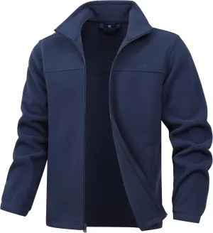 Men's Soft Polar Fleece Jacket with Pockets Lightweight Outdoor Recreation Full Zip Coat