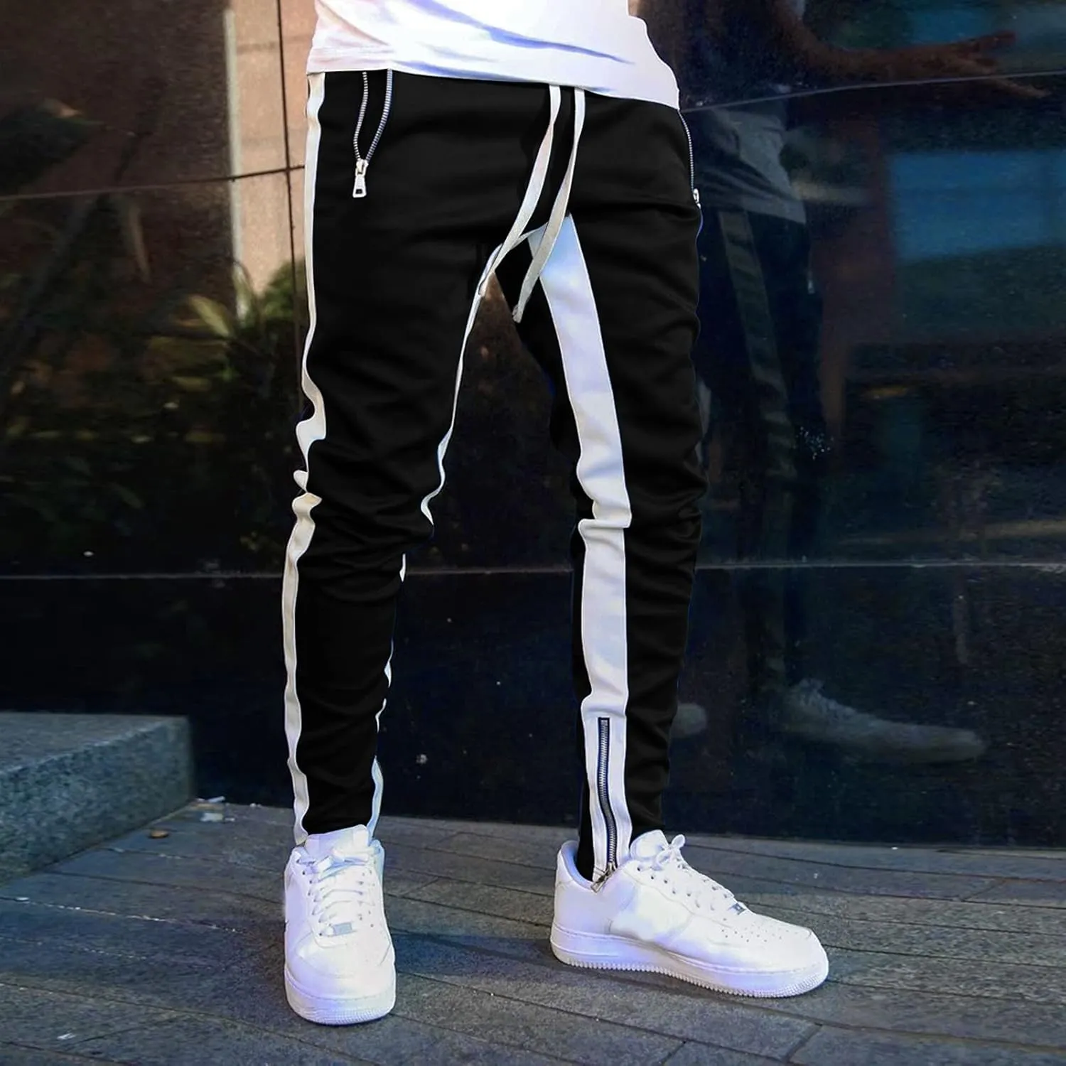 Mens Sweatpants Tapered Joggers Pocket Sport Work Casual Tactical Joggers Trousers Mens Cargo Sweatpants Casual Pants