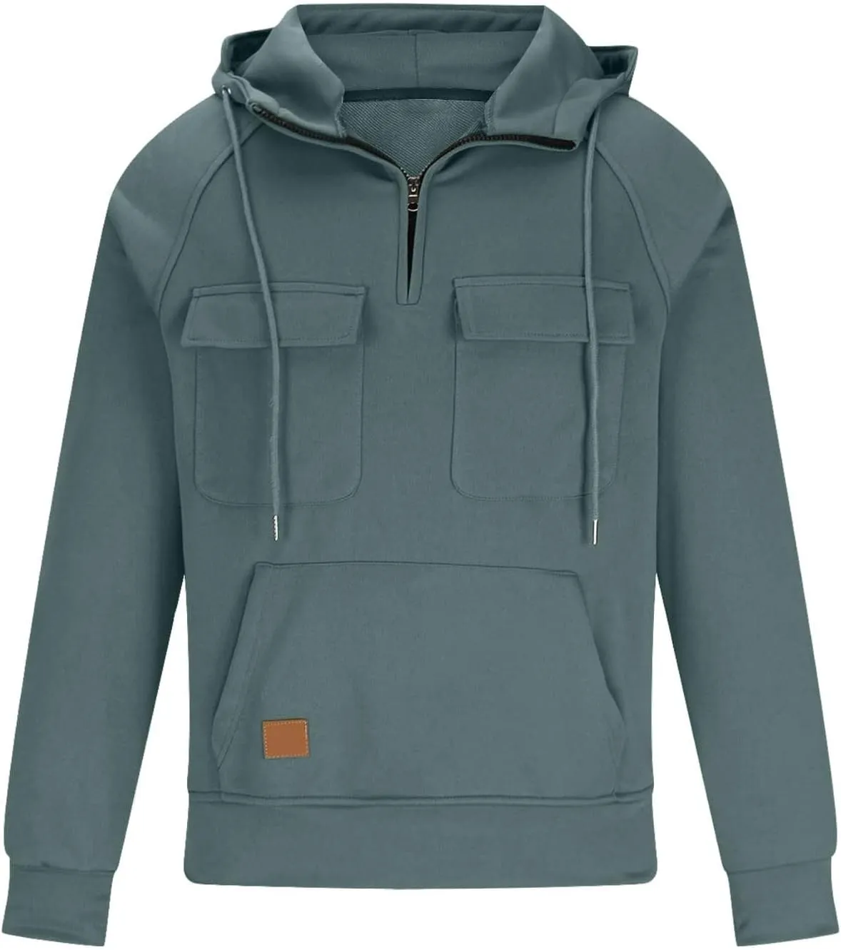 Mens Tactical Hoodies Sweatshirt Quarter Zip Cargo Pullover Hoodies Workout Gym Sports Running Outdoor Winter Jackets