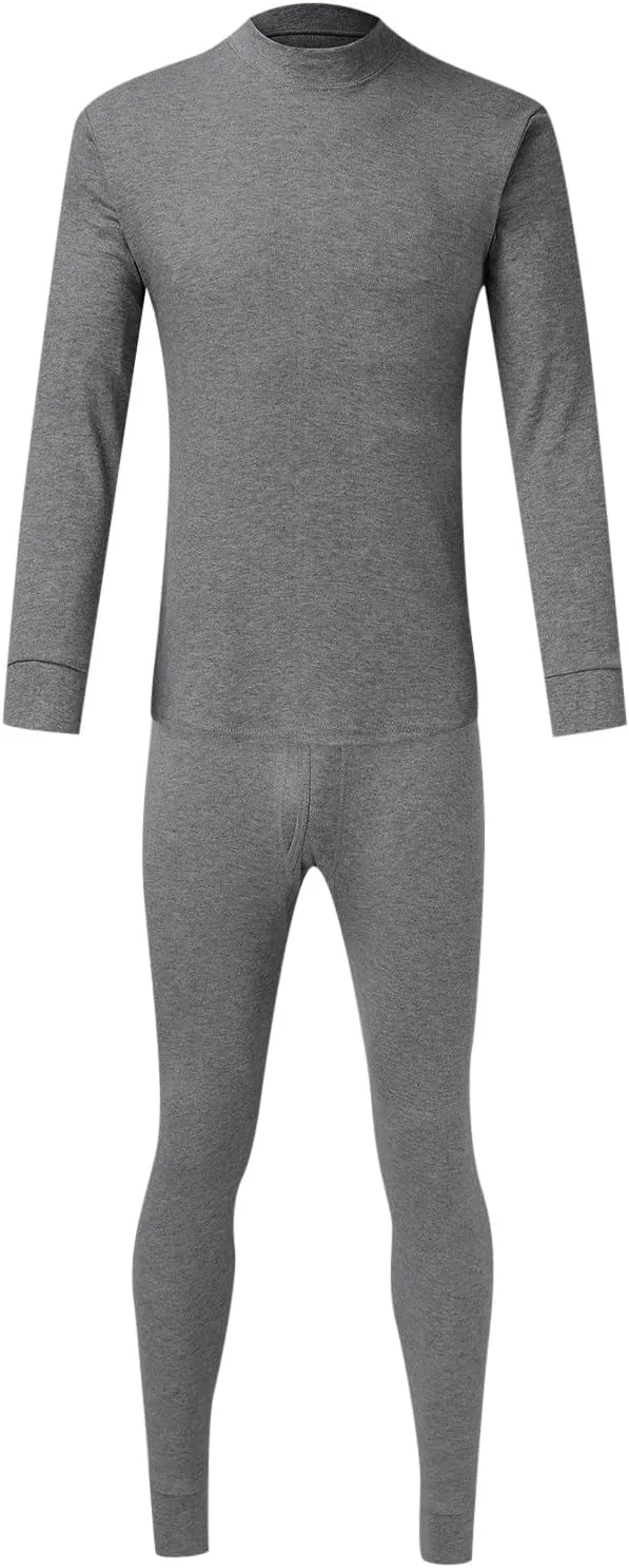 Men's Thermal Underwear Sets Top Long Johns Fleece Sweat Base Layer Shirts Pant for Cold Winter Weather