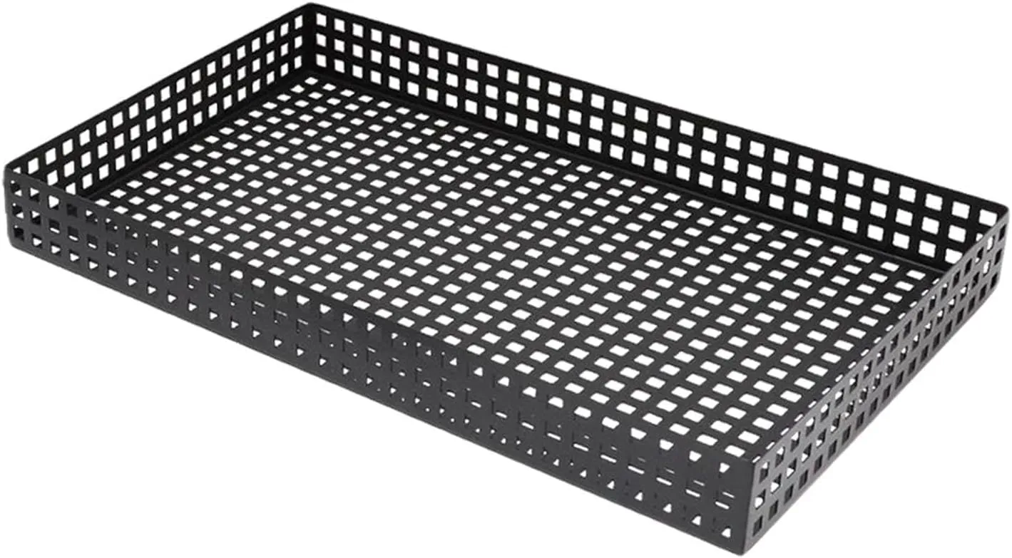 Metal Tray Tabletop Tray Grid Trinket Holder Storage Jewelry Tray Basket for Wallet Pocket Stuff Dresser Coffee Table, Small