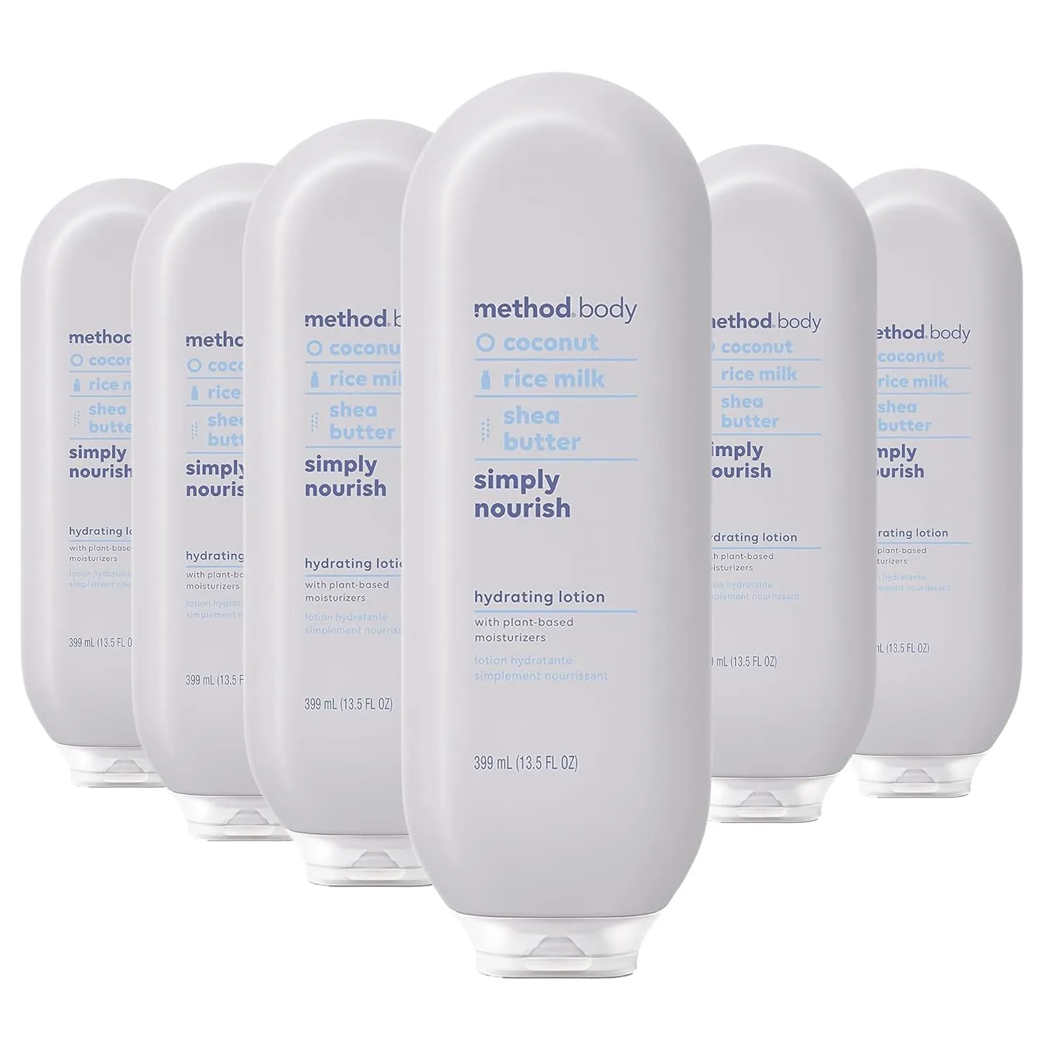 Method Daily Lotion, Simply Nourish, Plant-Based Moisturizer for 24 Hours of Hydration, 13.5 fl oz (Pack of 6)