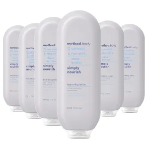 Method Daily Lotion, Simply Nourish, Plant-Based Moisturizer for 24 Hours of Hydration, 13.5 fl oz (Pack of 6)