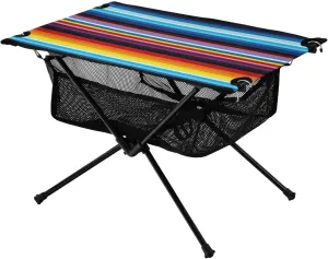 Mexican Striped Pattern Portable Folding Camping Table, Compact Lightweight Beach Table with Carrying Bag for Outdoor Picnics, BBQs, Camp