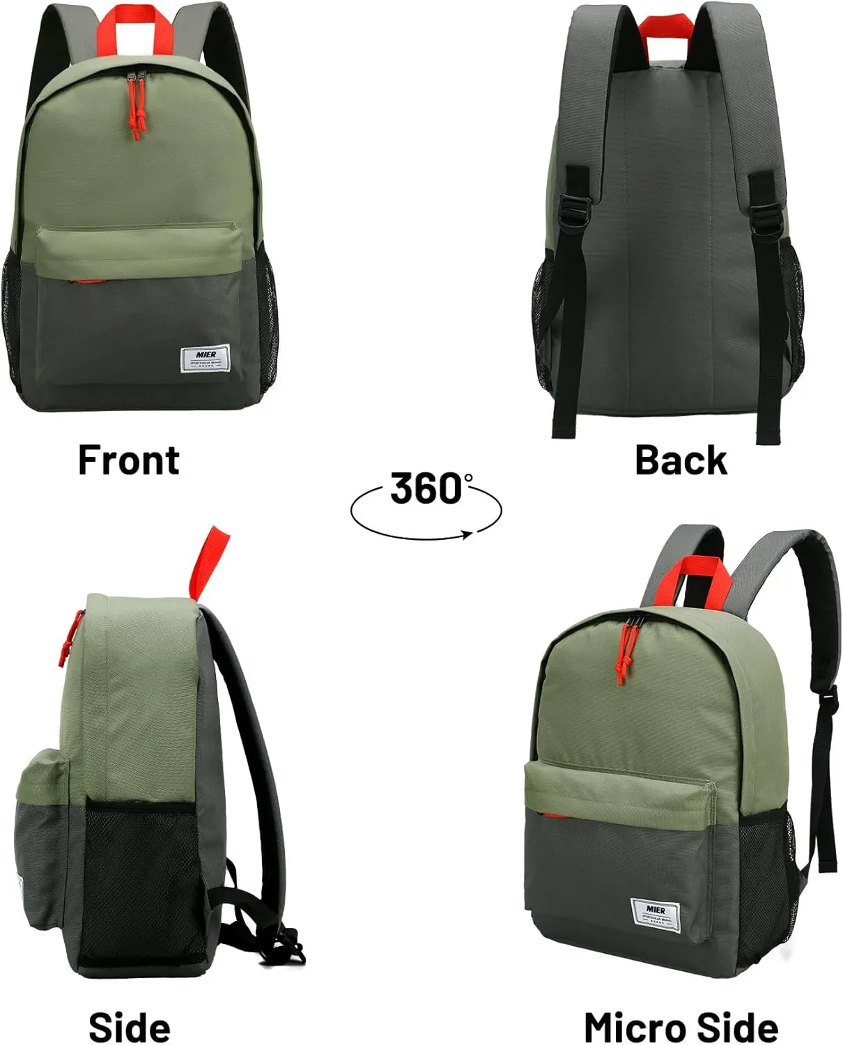 MIER Insulated Backpack Cooler Small Leakproof Lightweight Cute for Women Men to Work, Picnics, Camping, Park Day Trips, 15 L