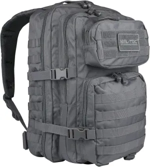Mil-Tec Unisex Assault Pack - Rugged Durable Lightweight Ergonomic Versatile Tactical Outdoor Camping Hiking Backpack with Adjustable Padded Shoulder Straps & MOLLE Loops, Urban Gray, 20L