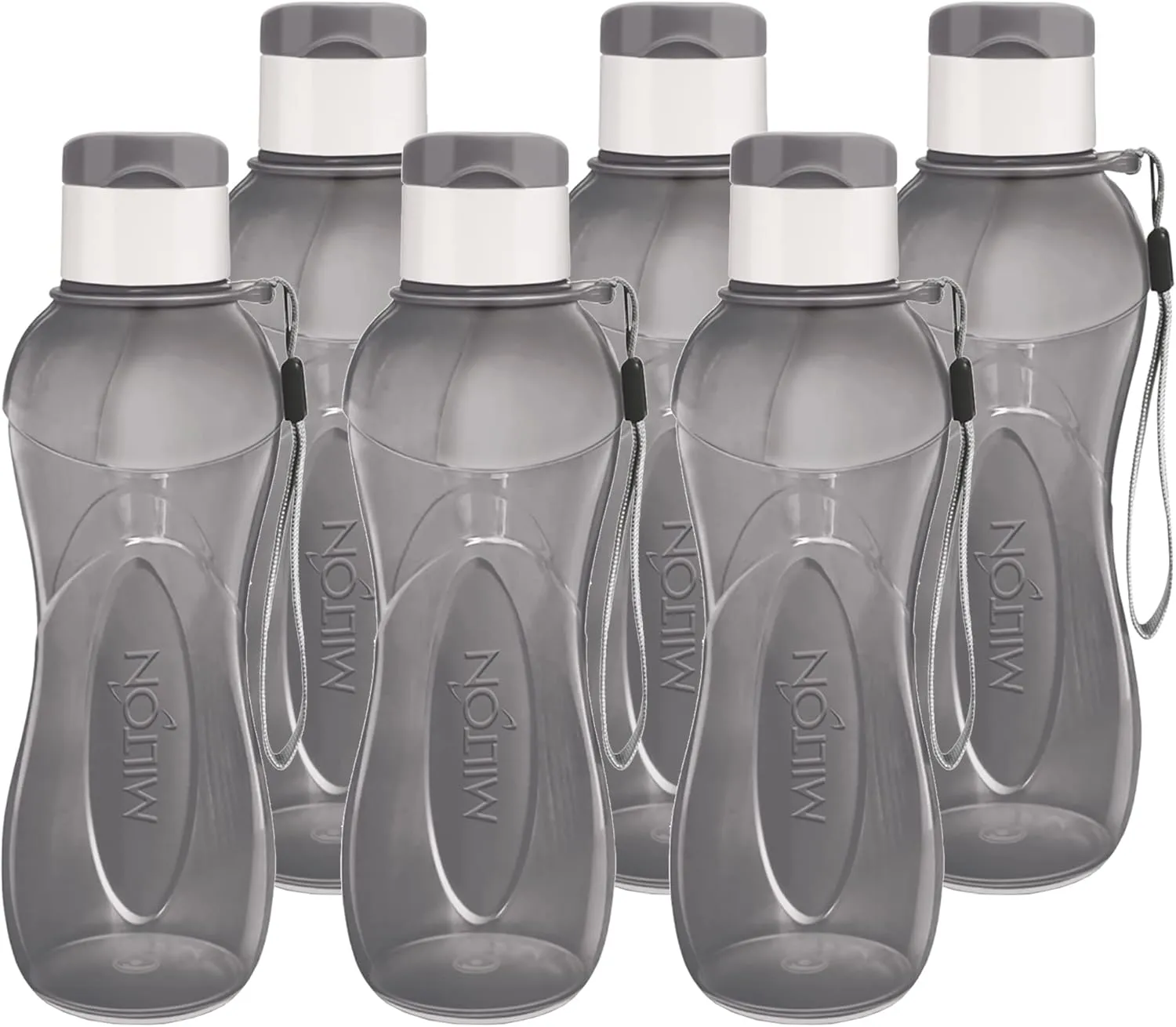MILTON Water Bottle Kids Reusable Leakproof 12 Oz Plastic Wide Mouth Large Big Drink Bottle BPA & Leak Free with Handle Strap Carrier for Cycling Camping Hiking Gym Yoga