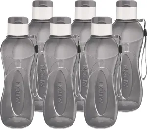 MILTON Water Bottle Kids Reusable Leakproof 12 Oz Plastic Wide Mouth Large Big Drink Bottle BPA & Leak Free with Handle Strap Carrier for Cycling Camping Hiking Gym Yoga