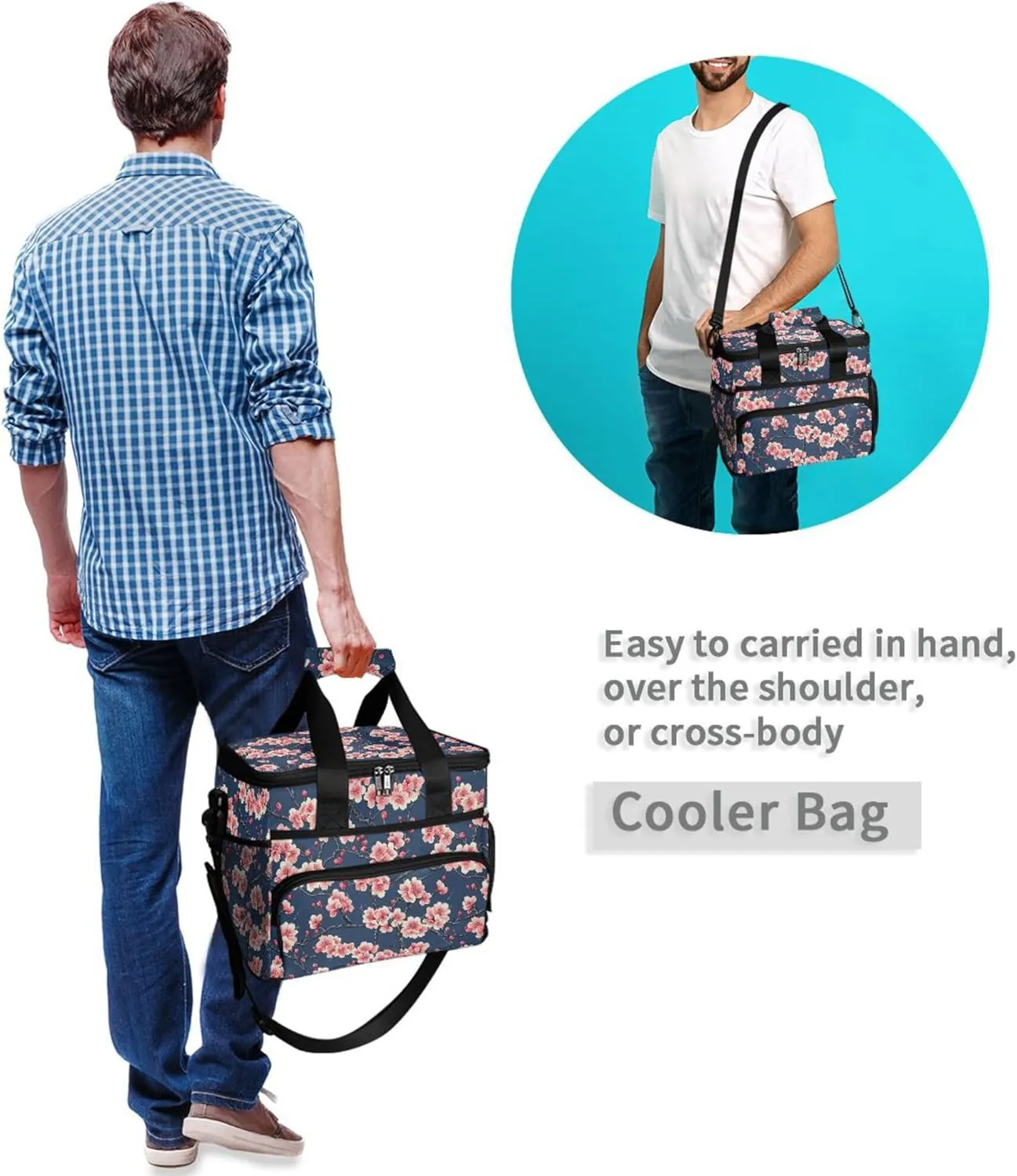 MNSRUU Cooler Bag Retro Ethnic Soft Cooler Bag Insulated Lunch Totes Picnic Bag Beach Cooler Lunch Box Container with Adjustable Shoulder Strap