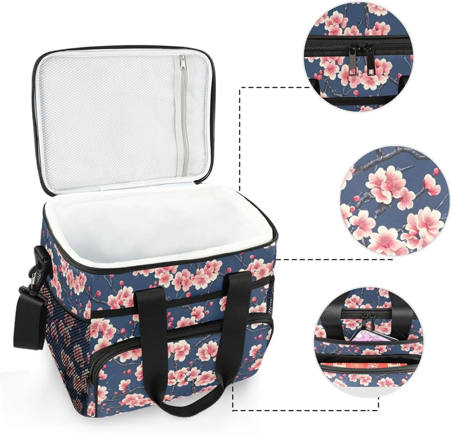 MNSRUU Cooler Bag Retro Ethnic Soft Cooler Bag Insulated Lunch Totes Picnic Bag Beach Cooler Lunch Box Container with Adjustable Shoulder Strap