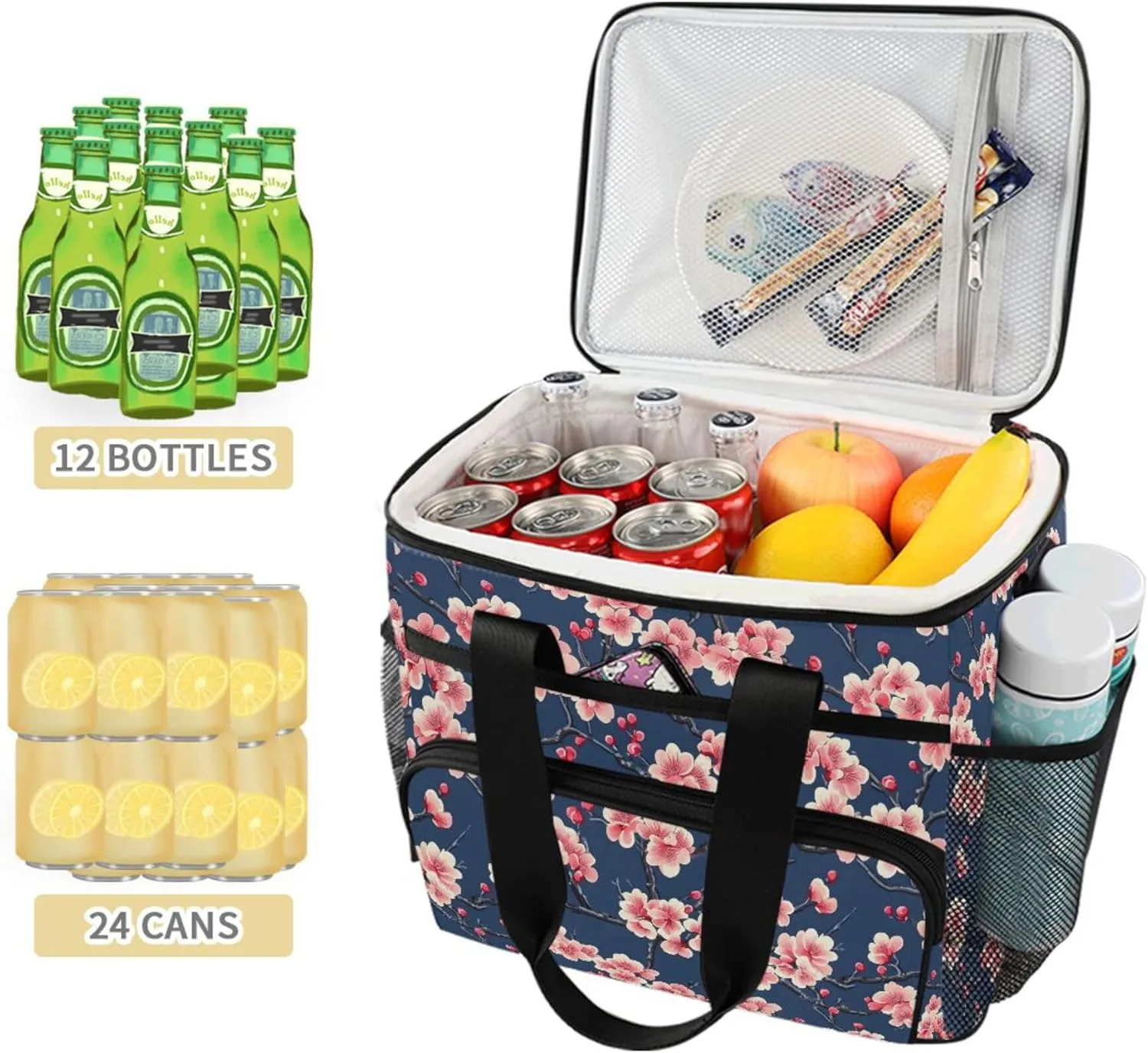 MNSRUU Cooler Bag Retro Ethnic Soft Cooler Bag Insulated Lunch Totes Picnic Bag Beach Cooler Lunch Box Container with Adjustable Shoulder Strap