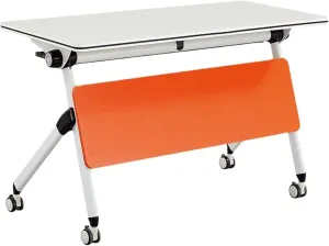Mobile Meeting Table with Wheels, Folding Conference for Office & Classroom, Rolling Training Rectangular Design(4PCS)