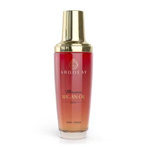 Moroccan Argan Oil Elixir, Lightweight, Nourishing & Vitamin-Rich, with Cold-Pressed Argan & Linseed Oils, for Shine, Frizz Control & Heat Protection, in a Premium Glass Bottle,100 mL (3.4 oz)