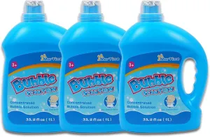 MorTime 3 Bottles Bubble Solution Refills, 3 L/101 OZ (up to 7.5 Gallon) Concentrated Bubble Solution Refill for Bubble Wands, Bubble Machines and Blowers