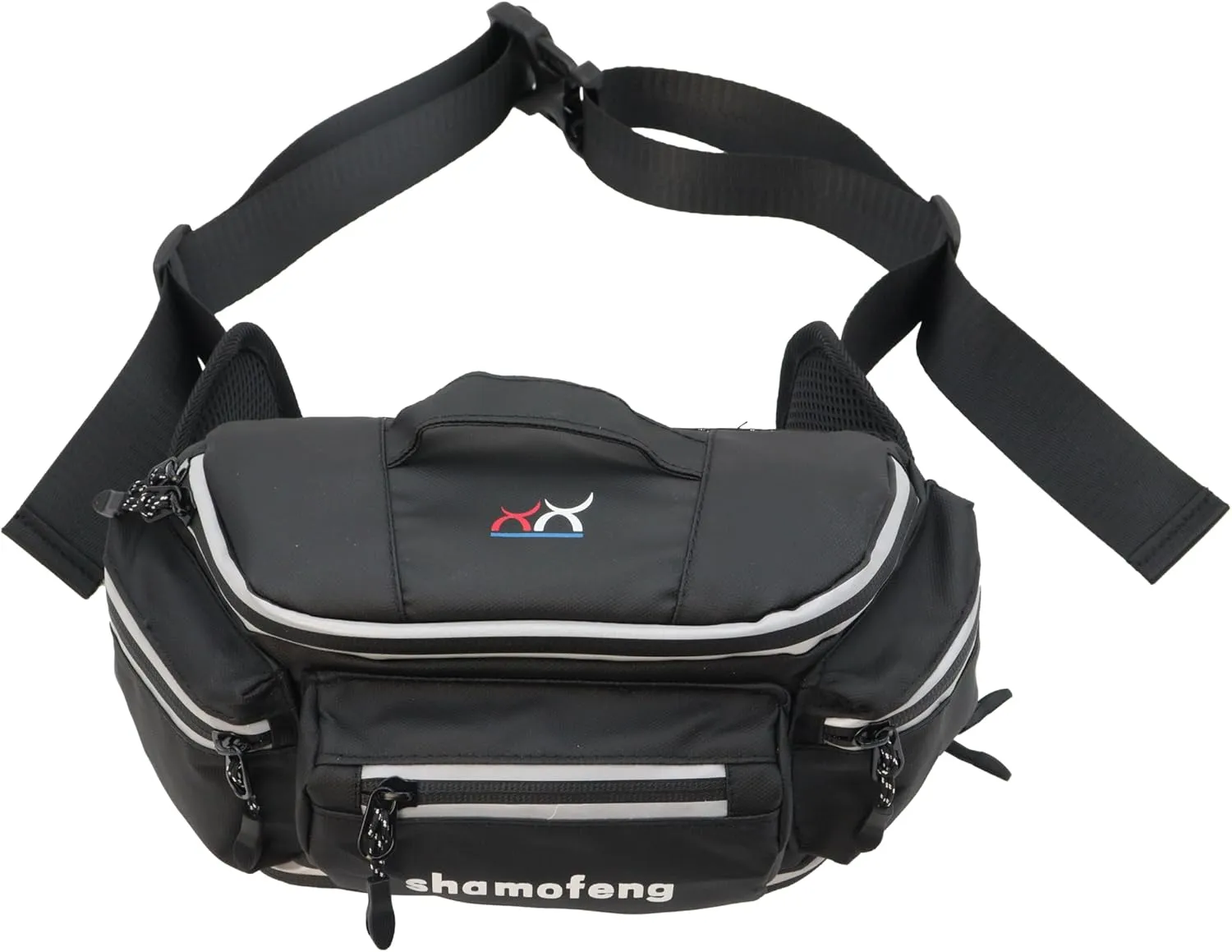 Motorcycle Waist Bag Fanny Pack and Cycling Glasses For Men Women Hip Bum Bag with Multi-Pockets Large Capacity Casual Bum Bag for Cycling Hiking Running, Black