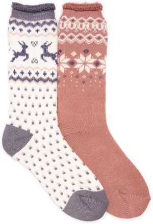 MUK LUKS Women's Tall Heat Retainers (2 Pair Pack)