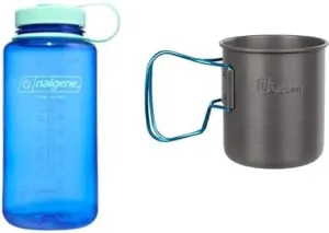 Nalgene Sustain 32oz Wide Mouth Cornflower with Blue Space Saver Mug